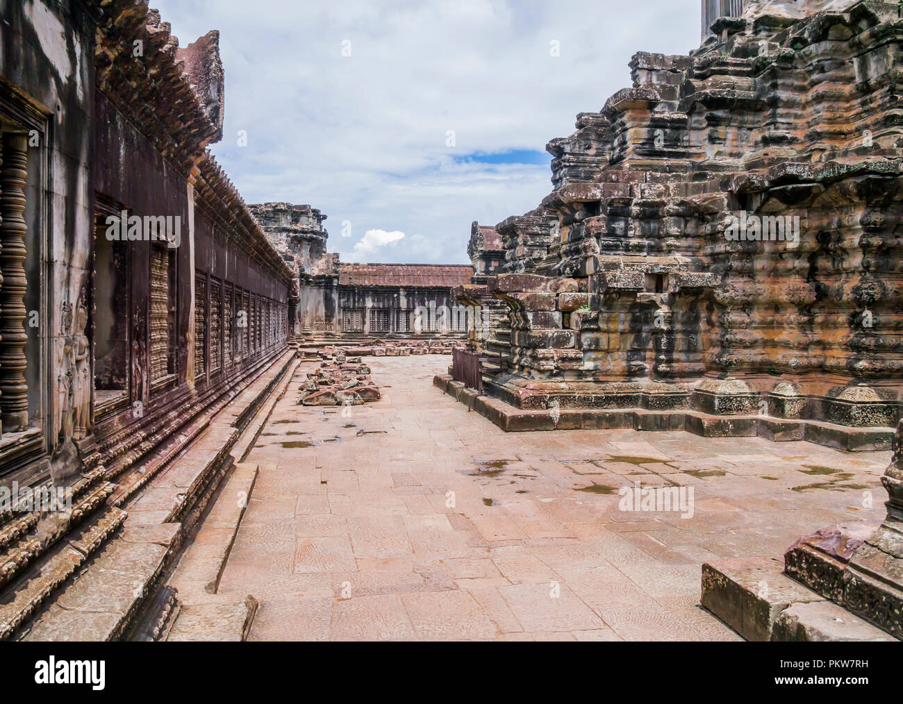 Le maestose rovine di Angkor Wat, Siem Reap, Cambogia Foto Stock