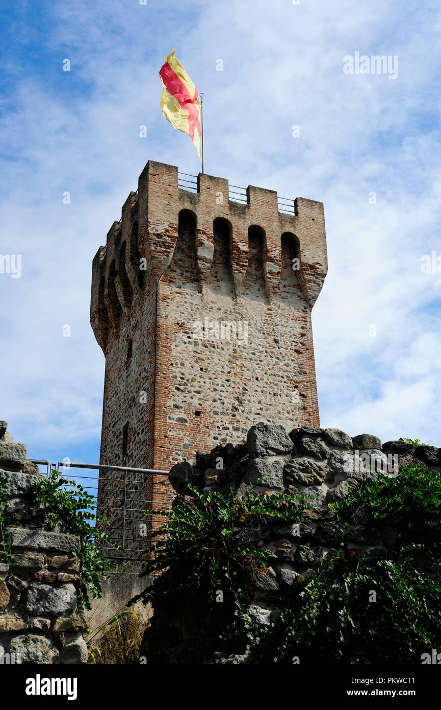 Singola torre del castello in rovina Este , della Provincia di Padova , V Foto Stock