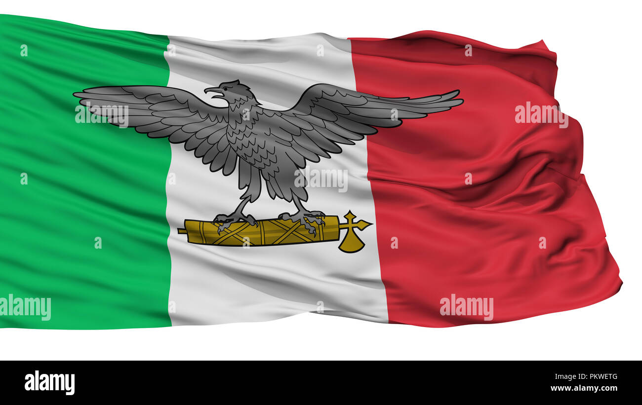 Repubblica Sociale Italiana Bandiera di Guerra, isolato su sfondo bianco, rendering 3D Foto Stock
