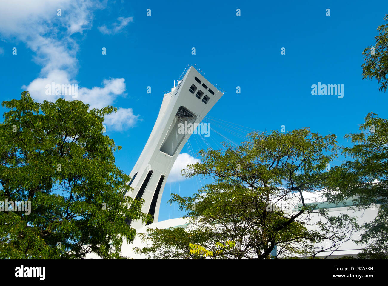 La Torre di Montreal al Montreal Olympic Stadium di QC, Canada Foto Stock