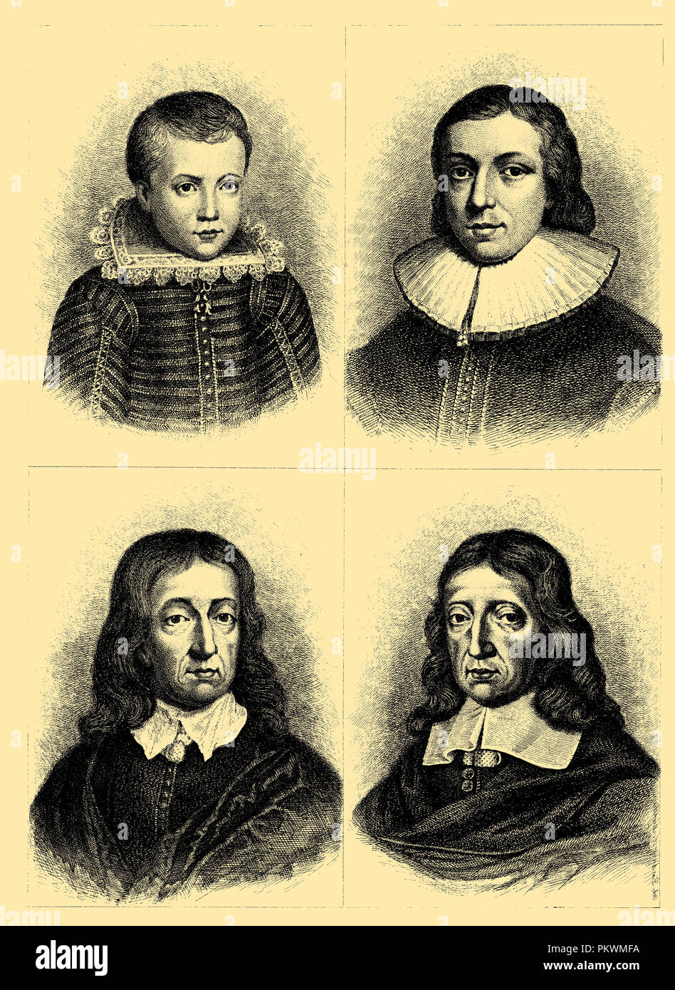 John Milton in epoche diverse, Foto Stock