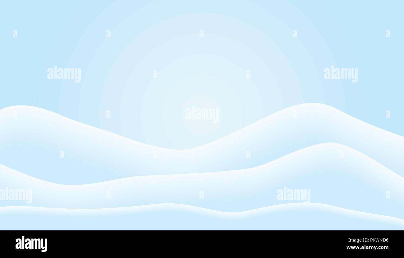 Design piatto illustrazione di inverno paesaggio di montagna con la neve e le colline sotto il cielo blu - vettore Illustrazione Vettoriale