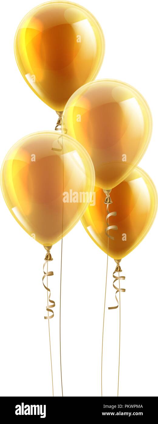 Oro palloncini Party Graphic Illustrazione Vettoriale