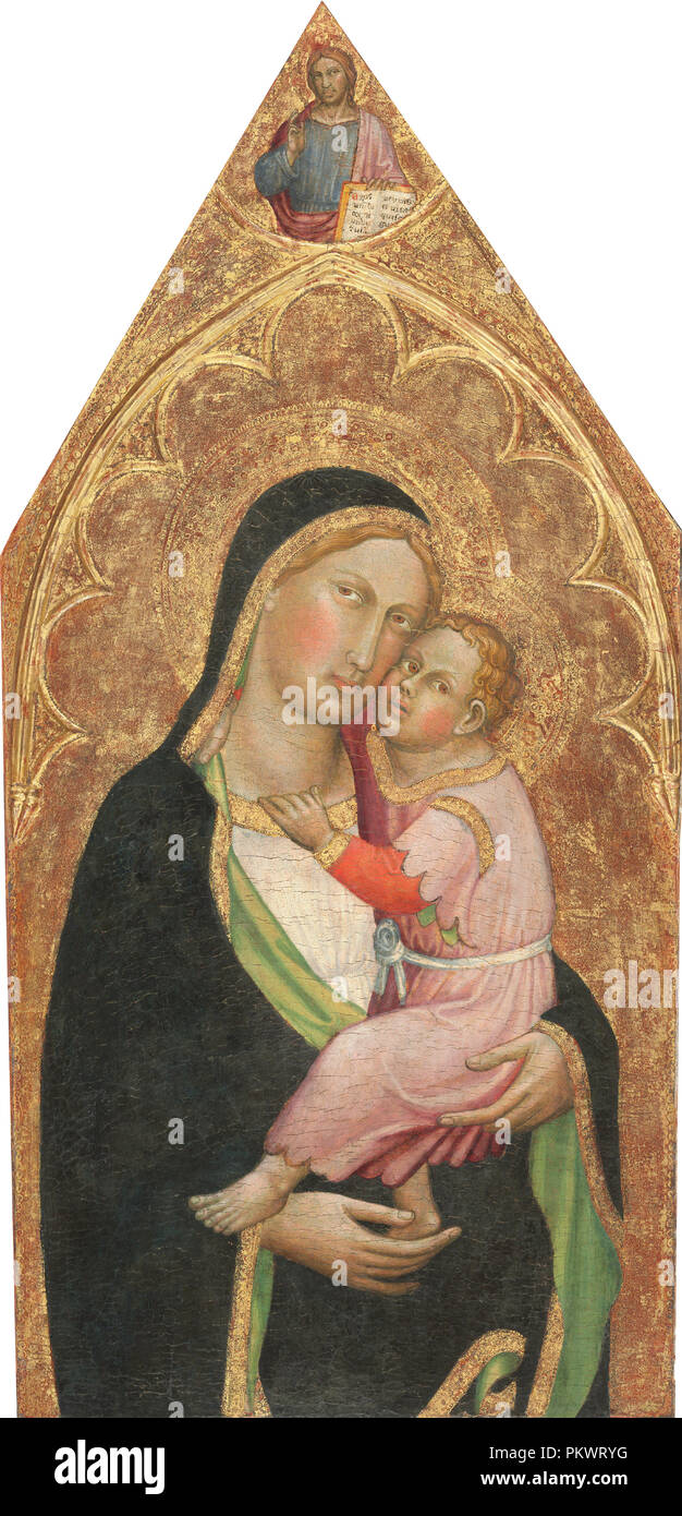 La Madonna e il bambino con la benedizione Cristo [del pannello centrale]. Data: c. 1415/1420. Dimensioni: superficie dipinta: 106.05 × 50,8 cm (41 3/4 × 20 in.) pannello originale: 117,48 52.39 × × 4,13 cm (46 1/4 × 20 5/8 x 1 5/8 in.) in generale (con aggiunta di listelli di legno): 120.65 × 60,96 × 4,13 cm (47 1/2 × 24 × 1 5/8 in.) di profondità (indica ordito del pannello): 8,57 cm (3 3/8 in.). Medium: tempera su pannello. Museo: National Gallery of Art di Washington DC. Autore: Martino di Bartolomeo. Foto Stock