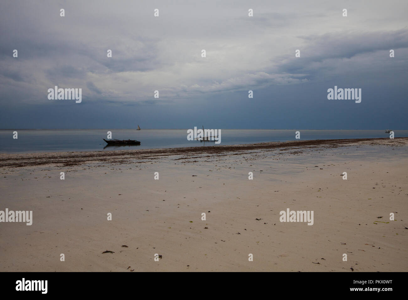 La bassa marea in un Galu Kinondo - spiaggia, Kenya Foto Stock