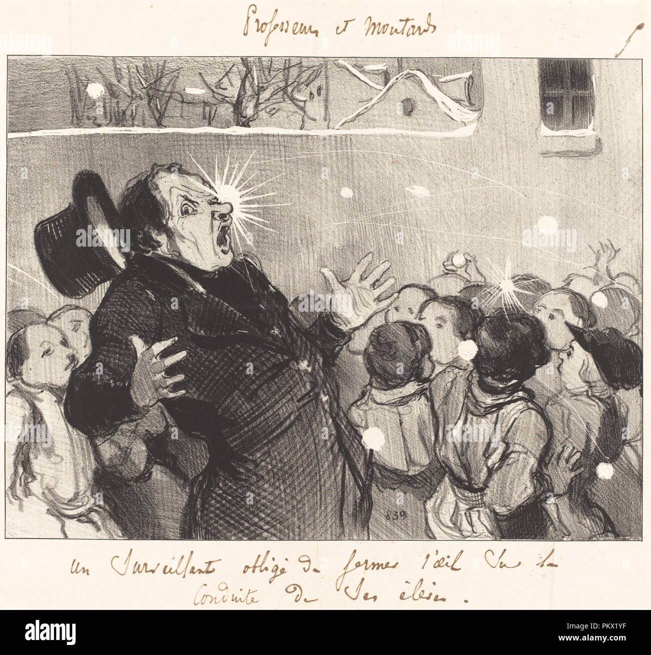 Nazioni Unite Surveillant obligé de fermer l'oeil... Data: 1845. Medium: litografia. Museo: National Gallery of Art di Washington DC. Autore: Honoré Daumier. Foto Stock
