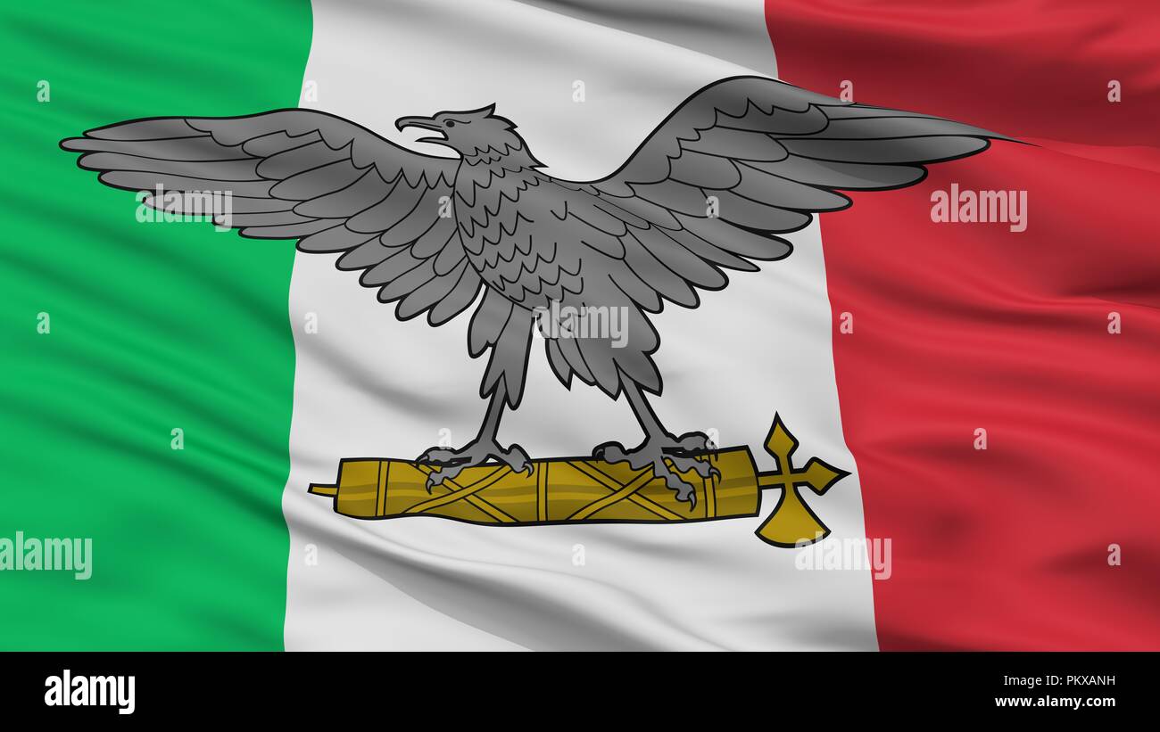 Repubblica Sociale Italiana Bandiera di Guerra, Primo Piano, rendering 3D Foto Stock