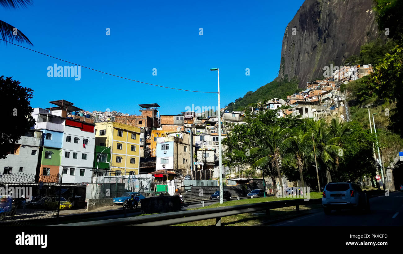 Favelas in tutto il mondo, delle baraccopoli di Rio de Janeiro, Brasile America del Sud Foto Stock