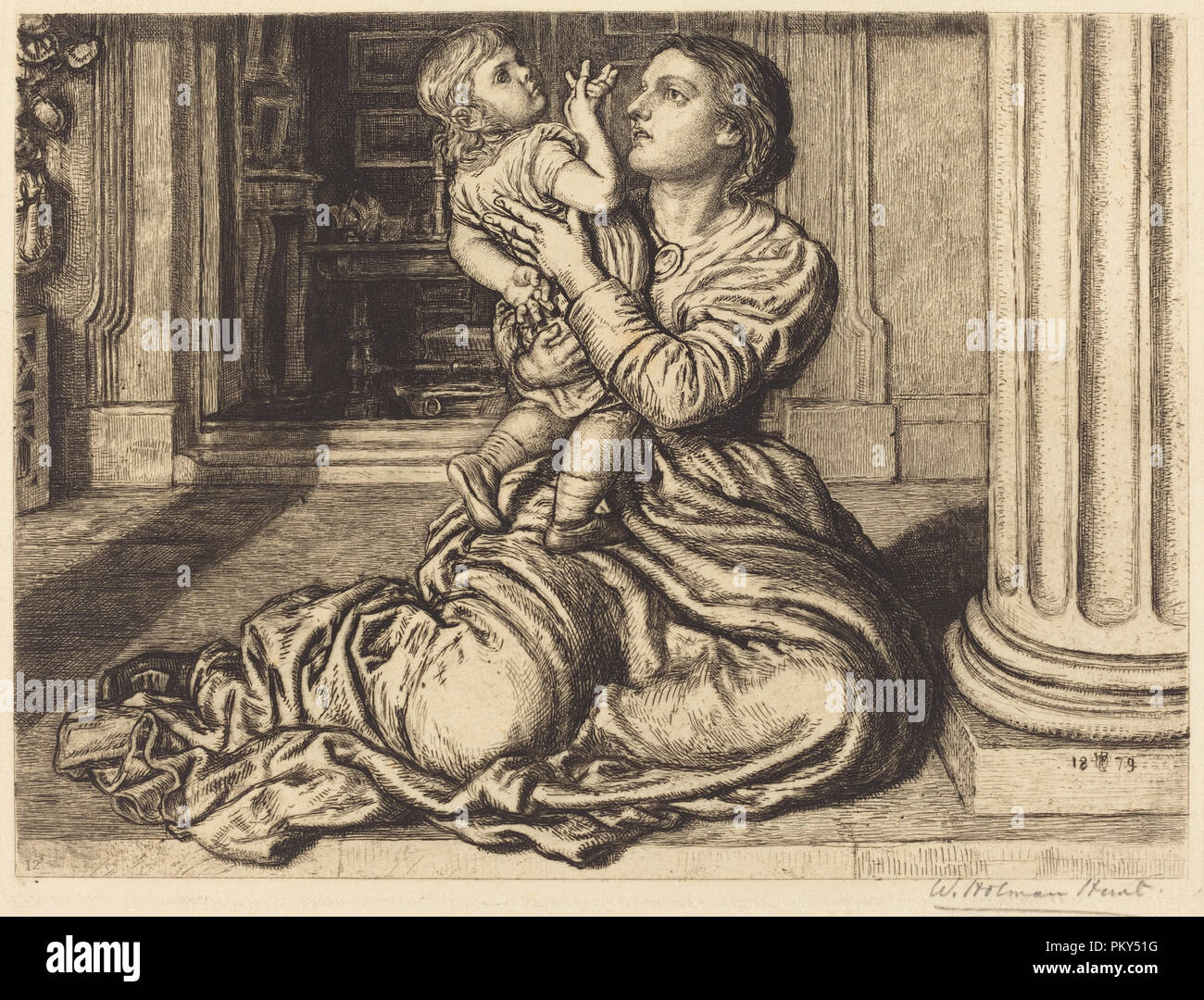 Il padre di commiato. Data: 1879. Dimensioni: piastra: 19 x 25,4 cm (7 1/2 x 10 in.) foglio: 28,7 x 44 cm (11 5/16 x 17 5/16 in.) in generale (mat dimensione): 40,6 x 55,9 cm (16 x 22 in.). Medio: l'attacco. Museo: National Gallery of Art di Washington DC. Author: William Holman Hunt. Foto Stock