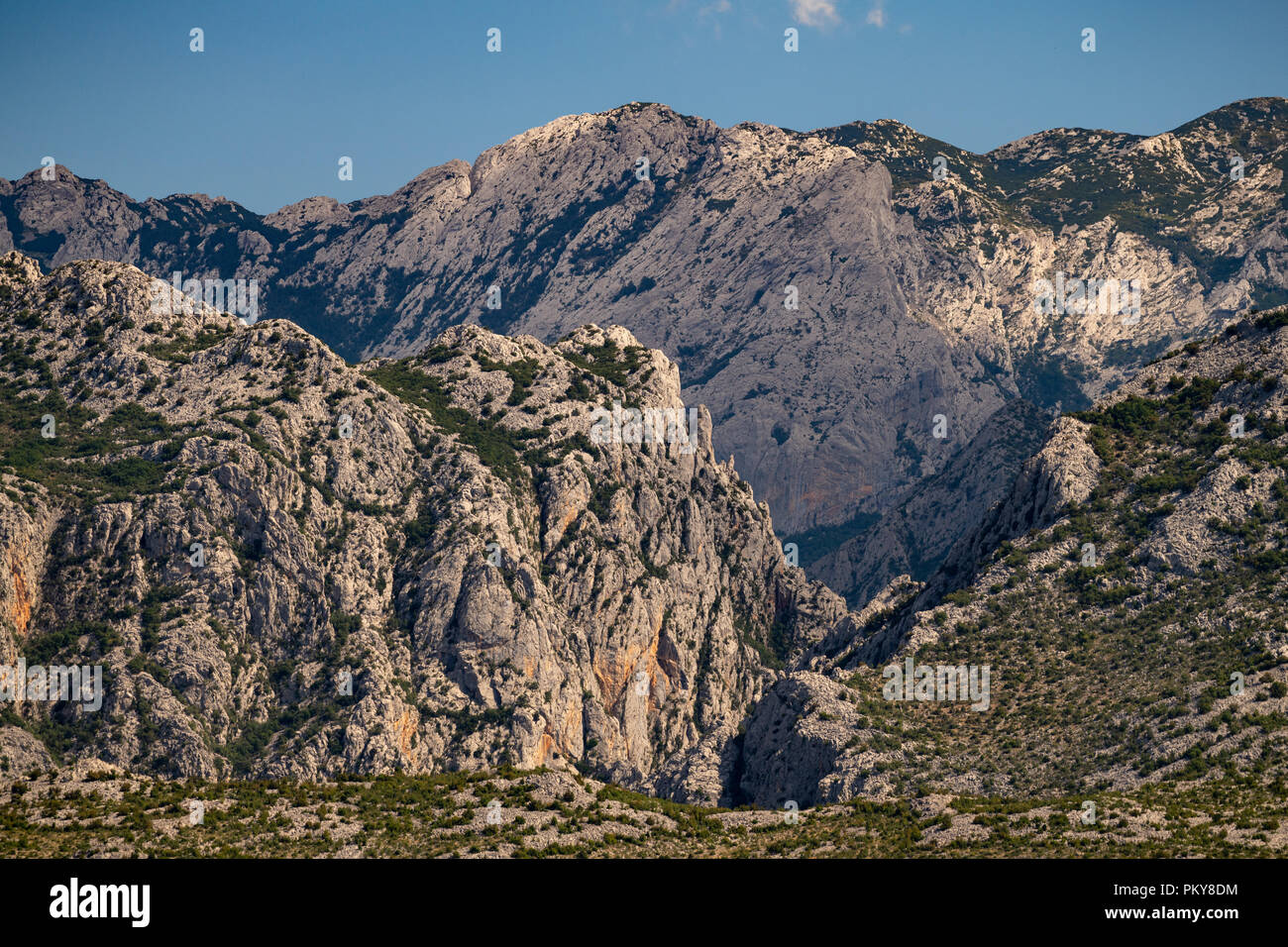 Extreme montagne del Parco Nazionale di Paklenica, Velebit, Croazia Foto Stock