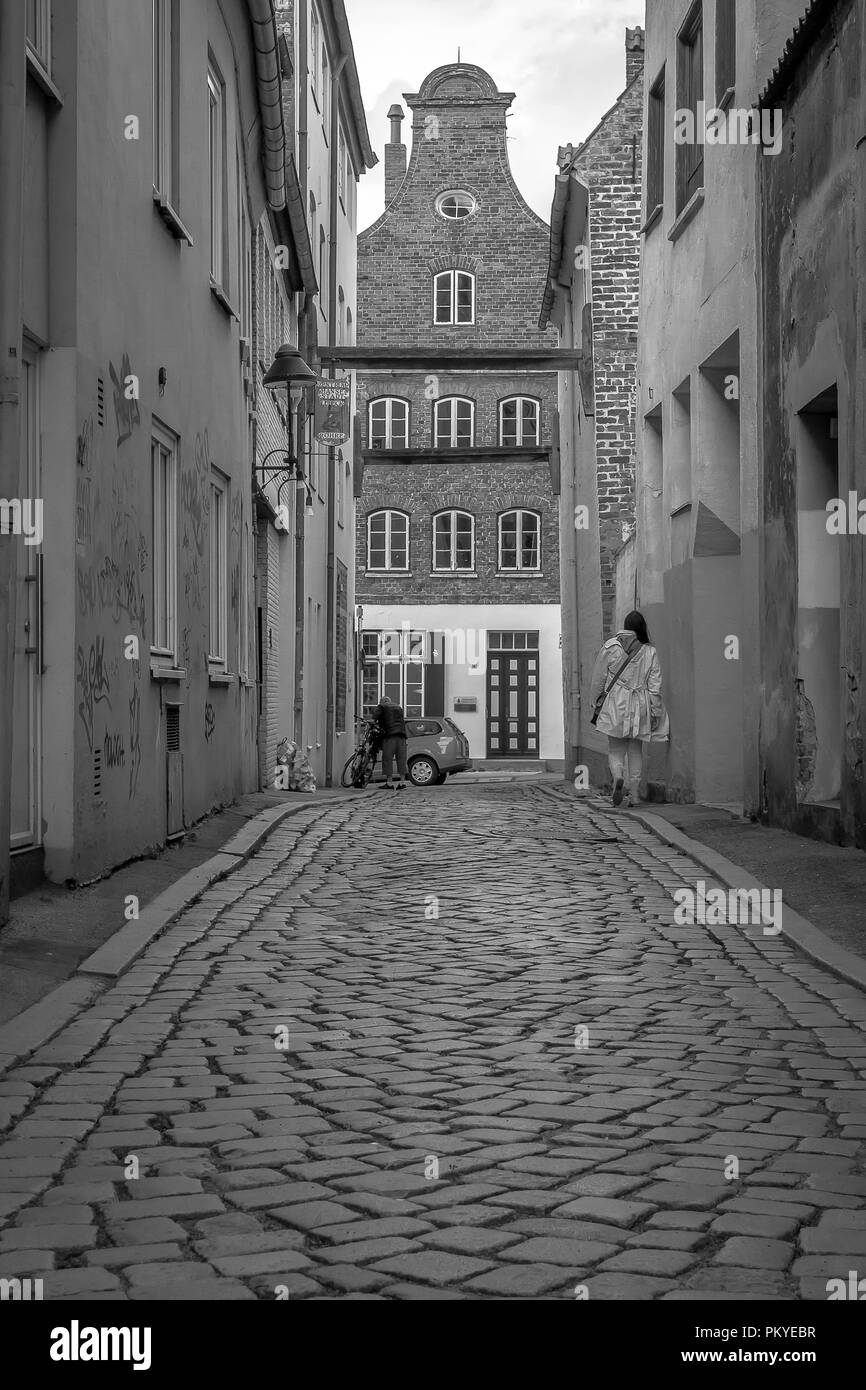 In precedenza come libera città anseatica, uno stato indipendente, Lubecca è ora, in termini di dimensione, la città più grande della regione di Schleswig Holstein. Foto Stock