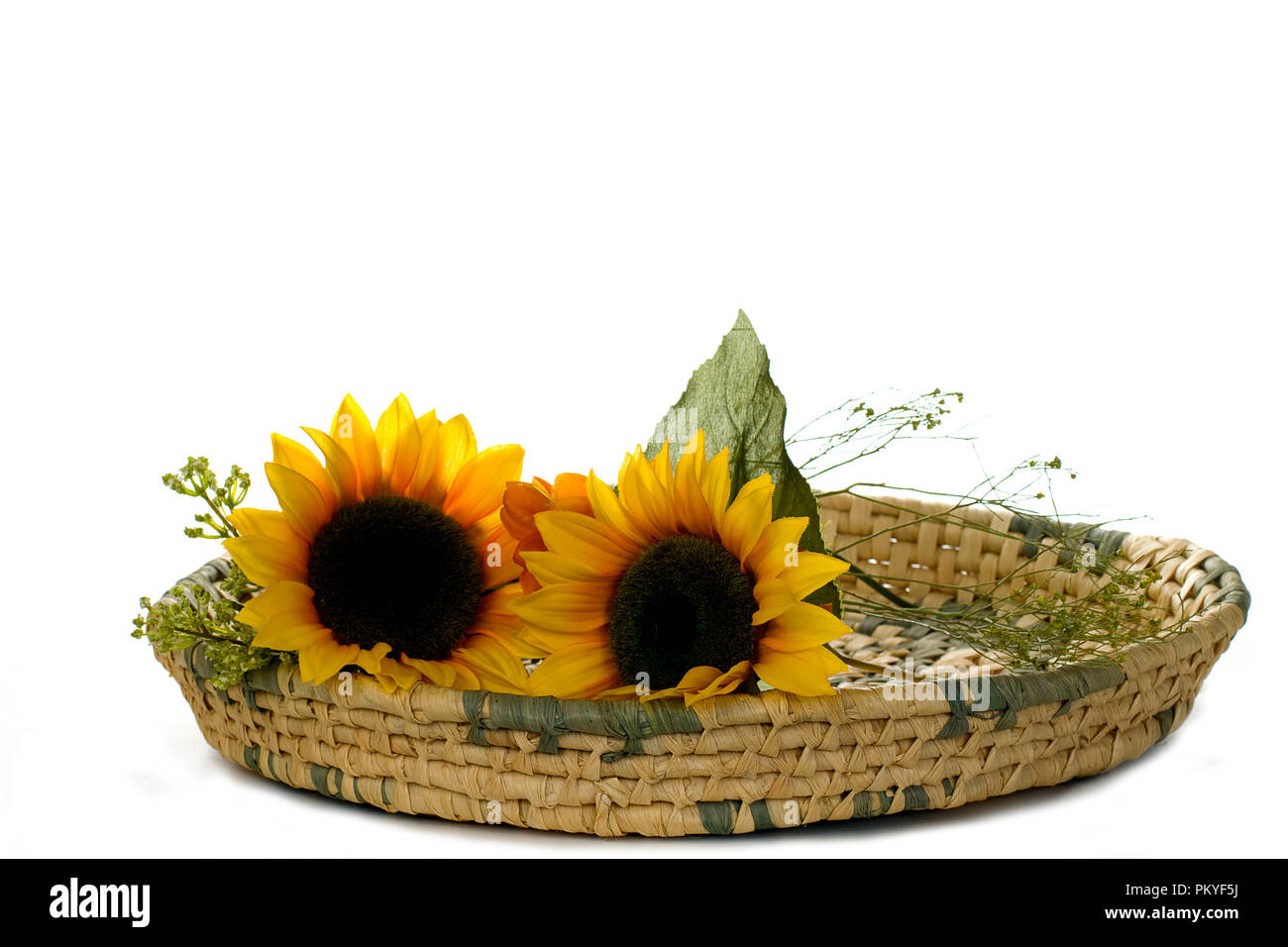 Immagini di oggetti messicani inclusi sombreros, ceste, fiori e ceramica. Foto Stock