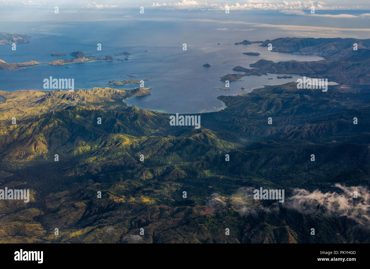 Isola di Komodo da sopra Foto Stock