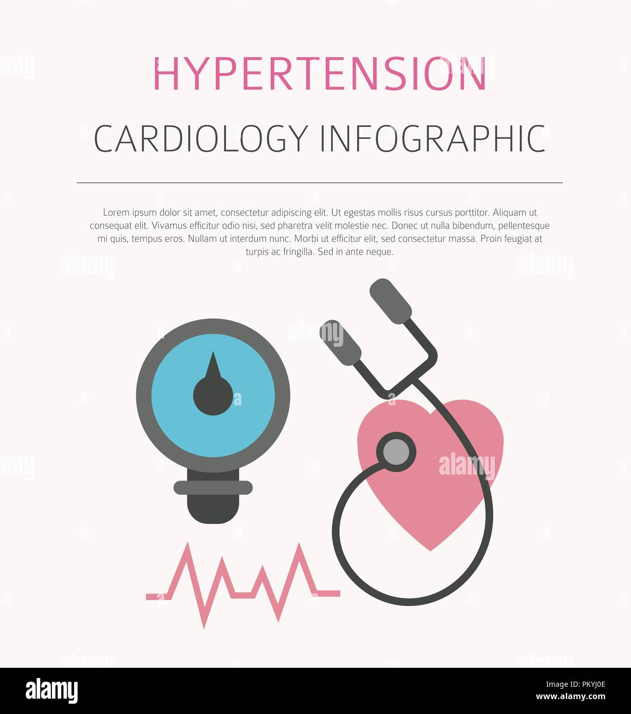 Ipertensione, malattie mediche ed infografico. Cardiologia. Illustrazione Vettoriale Illustrazione Vettoriale