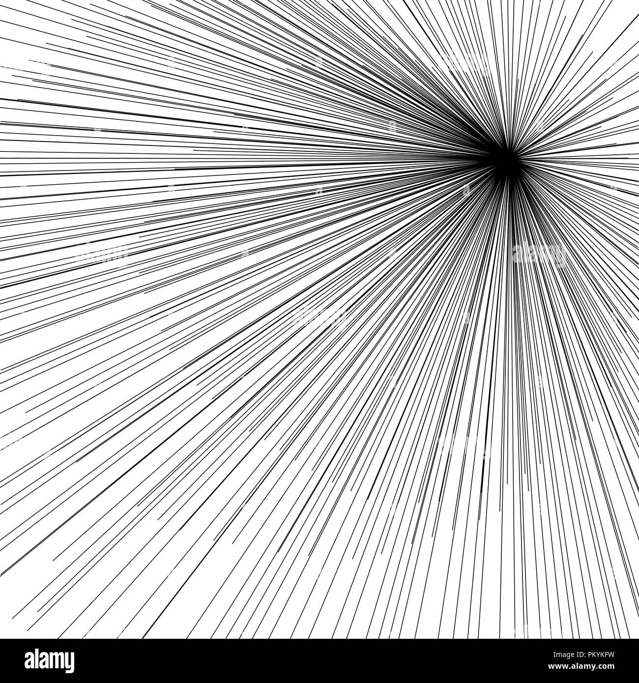 Velocità della linea Abstact Vettore, rétro in stile fumetto sfondo, la velocità di movimento starburst nero linee rette. Illustrazione Vettoriale