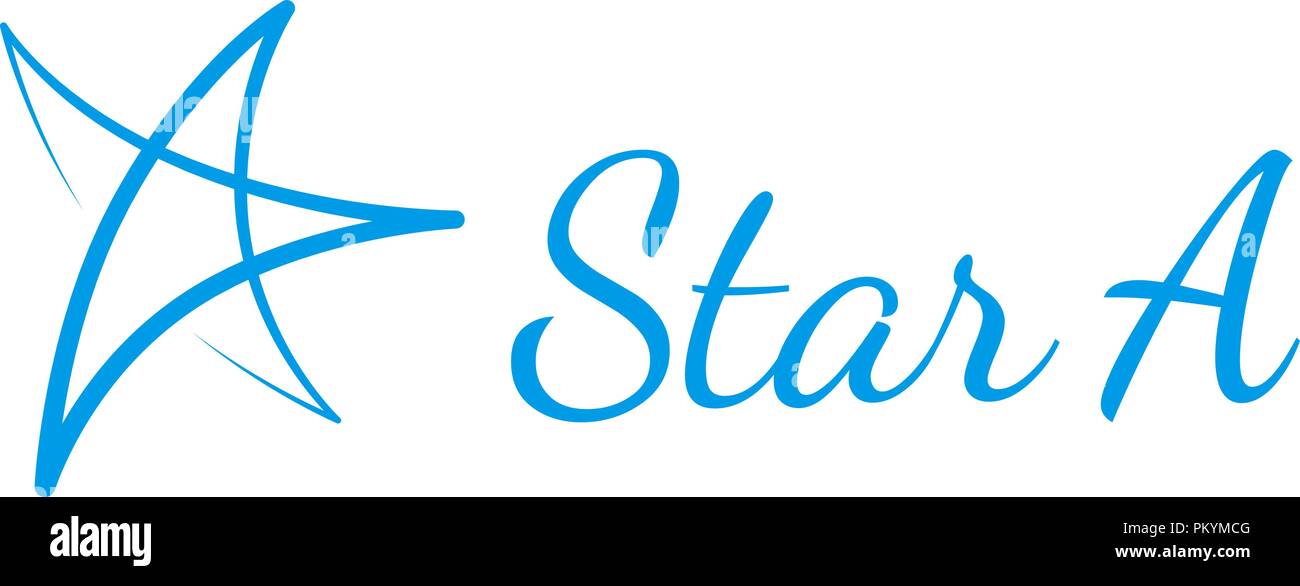 Disegnata a mano vector logo a stella. Illustrazione Vettoriale