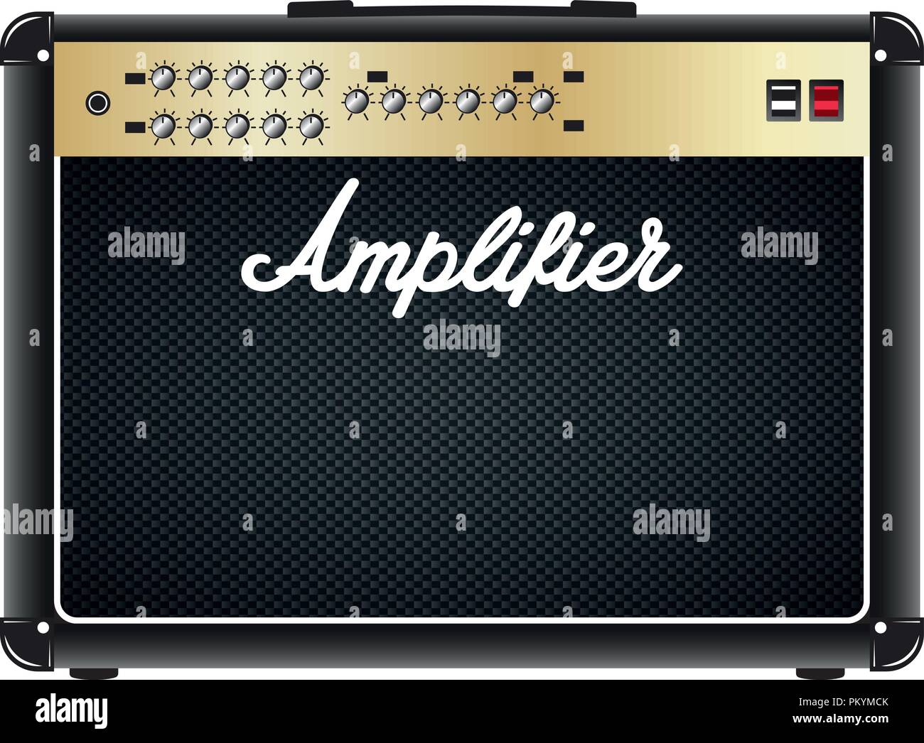 Combo per chitarra, amplificatore AMP. Illustrazione Vettoriale