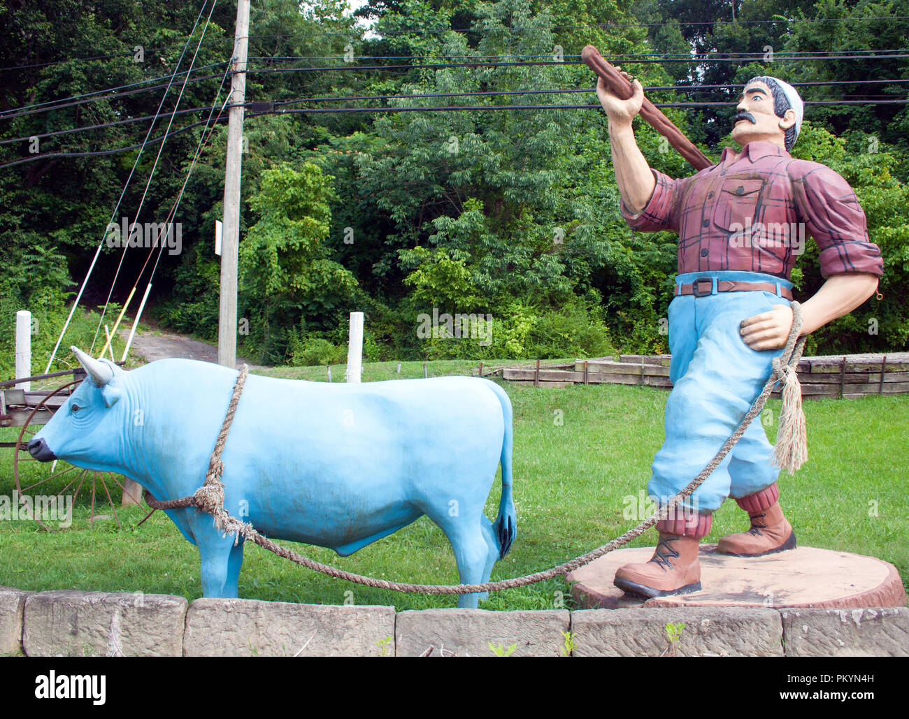Paul Bunyan e Babe il bue blu in Eleanor West Virginia Foto Stock