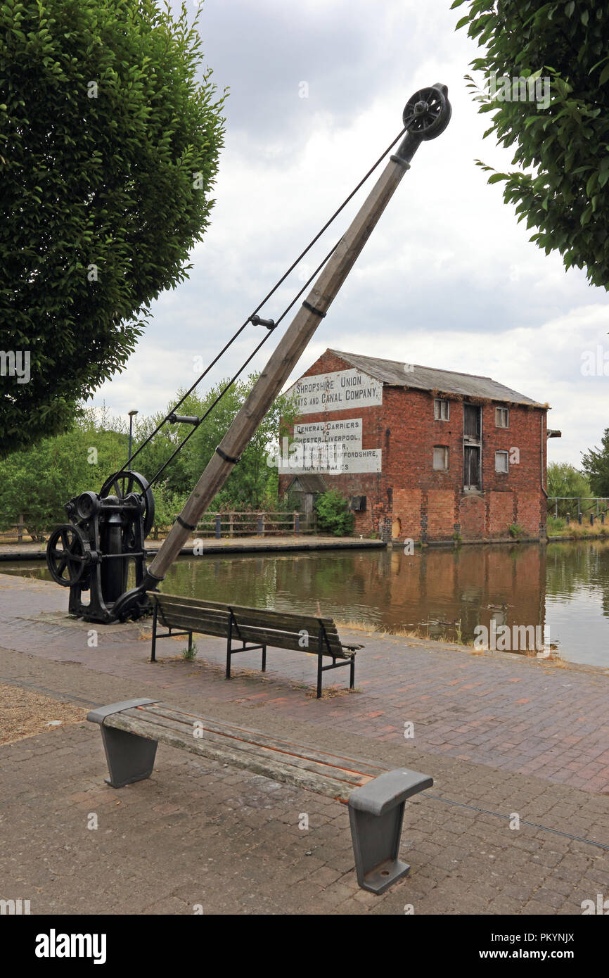 Ellesmere Wharf, Ellesmere braccio, Shropshire Union Canal Foto Stock