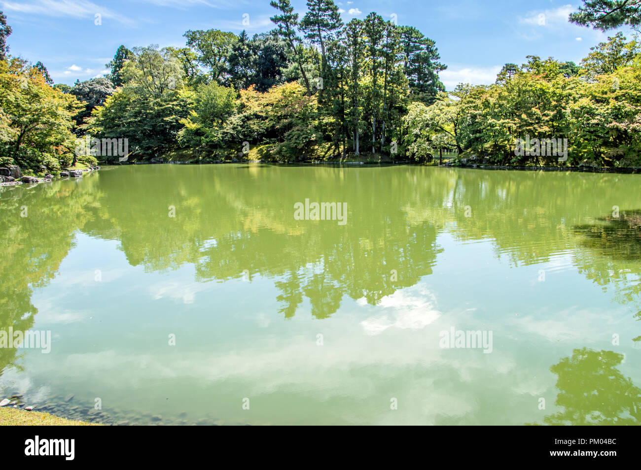Dettaglio del Kyoto Oomiya Imperial Palace Garden a Kyoto in Giappone 2015 Foto Stock