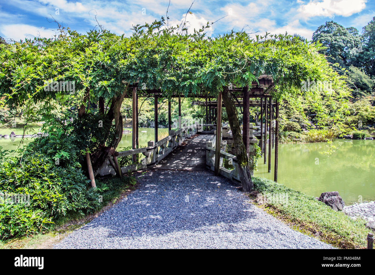 Dettaglio del Kyoto Oomiya Imperial Palace Garden a Kyoto in Giappone 2015 Foto Stock