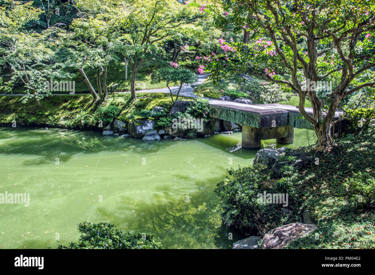 Dettaglio del Kyoto Oomiya Imperial Palace Garden a Kyoto in Giappone 2015 Foto Stock