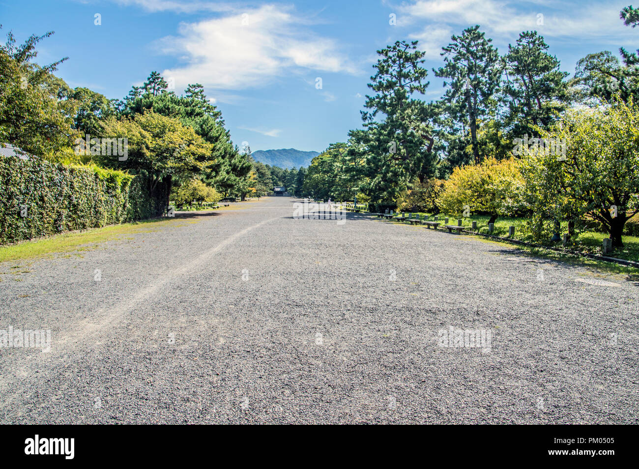 Aprire spazi al Palazzo Imperiale di Kyoto Park a Kyoto in Giappone 2018 Foto Stock