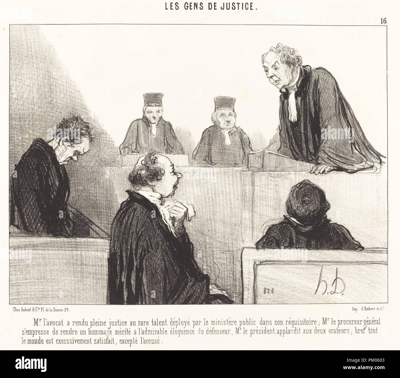 Il sig. l'avocat un rendu pleine giustizia... Data: 1846. Medium: litografia. Museo: National Gallery of Art di Washington DC. Autore: Honoré Daumier. Foto Stock
