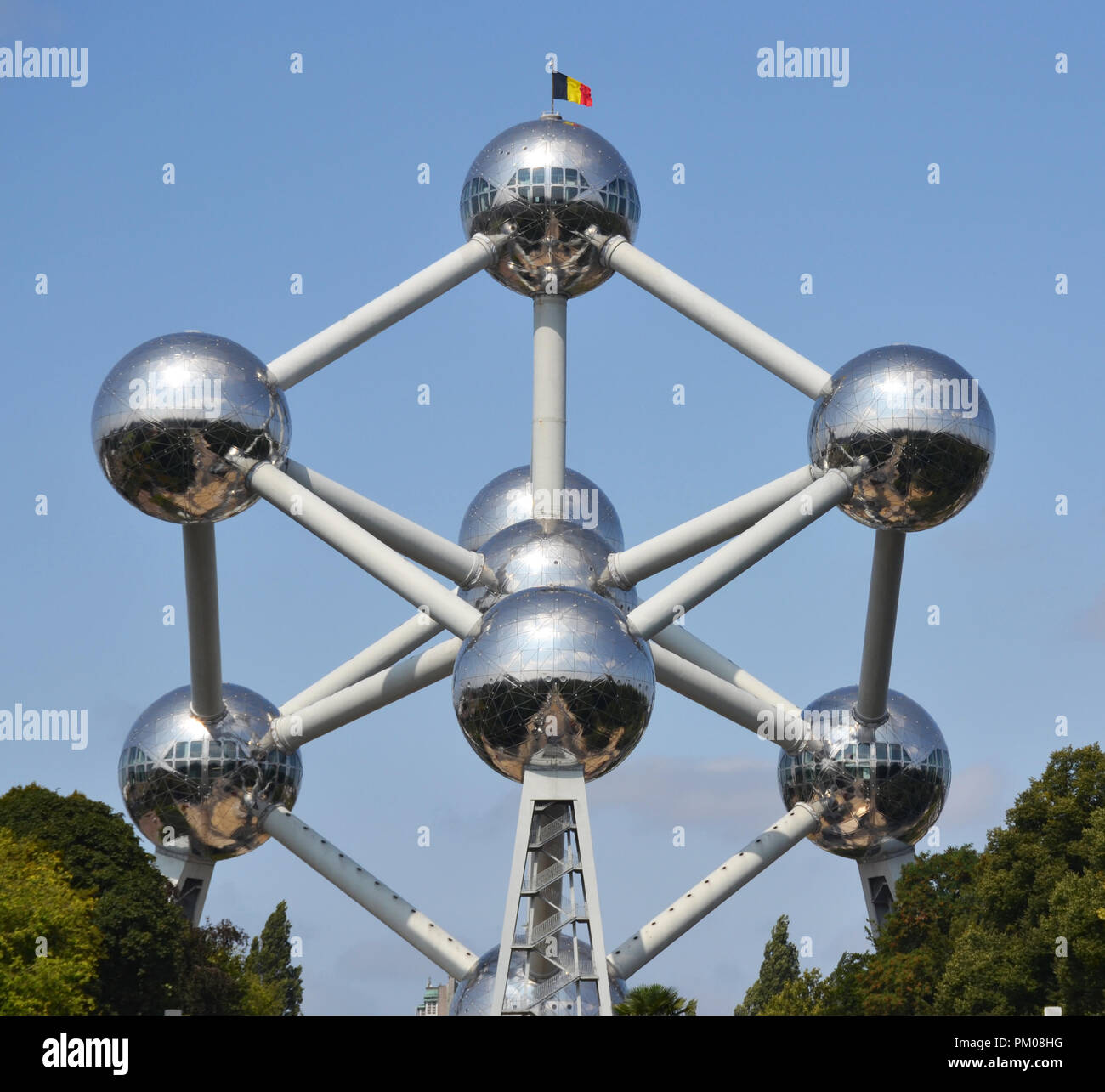 Bruxelles, Belgio - 19 agosto 2018: Atomium edificio costruito per Expo 58, 1958 Bruxelles Fiera Mondiale, a Bruxelles, in Belgio. Foto Stock