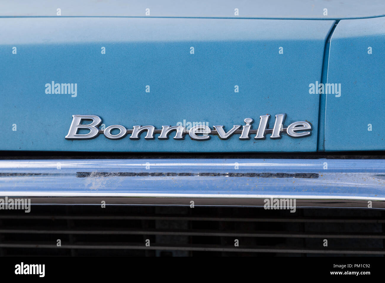 La Pontiac Bonneville, seconda generazione, 1959-1960, tipografia dettaglio Foto Stock