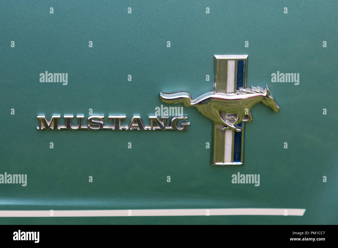 Ford Mustang, logo e tipografia Foto Stock