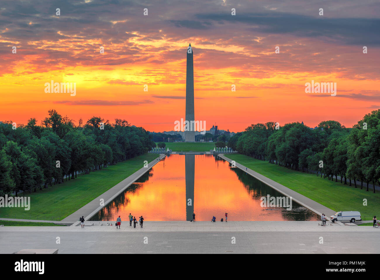 Il Monumento a Washington all'alba, Washington DC, Stati Uniti d'America. Foto Stock
