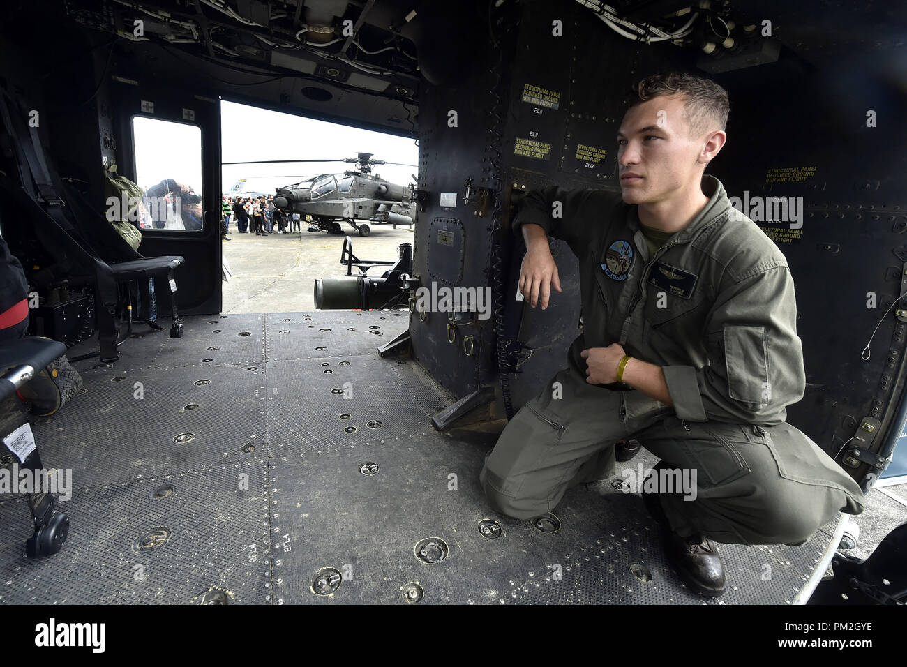 Il multi-purpose elicottero UH-1Y Venom, Yankee, da Bell Company è stata presentata durante i giorni della NATO e il ceco Air Force giorni all aeroporto Mosnov, Ostrava, Repubblica ceca, 15 settembre 2018. (CTK foto/Jaroslav Ozana) Foto Stock