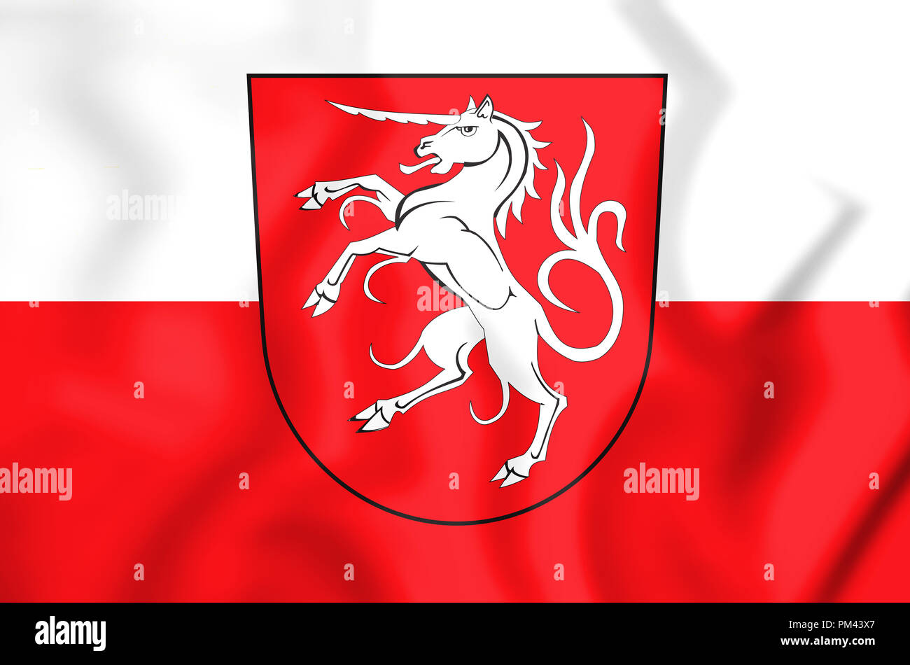 3D Bandiera di Schwabisch Gmund Baden-Wuerttemberg (Germania). 3D'illustrazione. Foto Stock