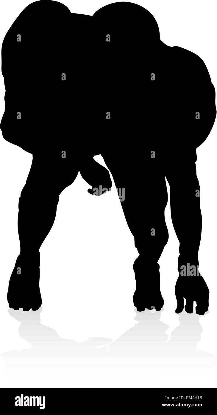 Giocatore di Football Americano Silhouette Illustrazione Vettoriale