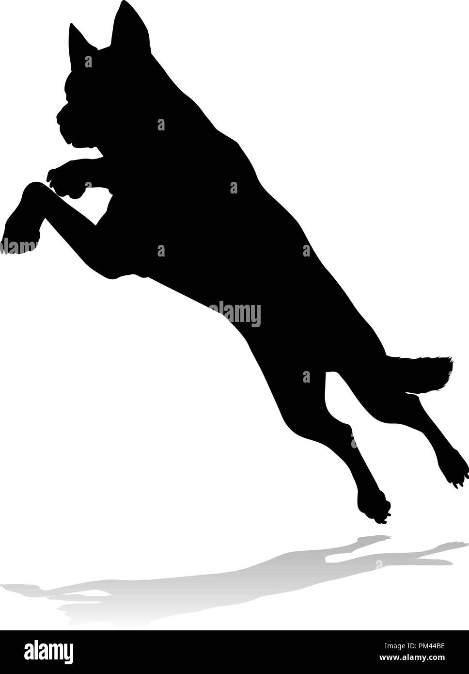 Silhouette cane animale domestico Illustrazione Vettoriale