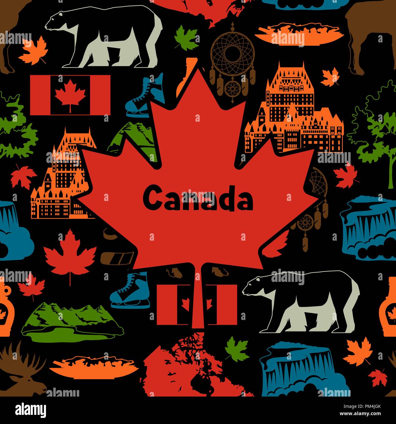 In Canada il design dello sfondo. Illustrazione Vettoriale