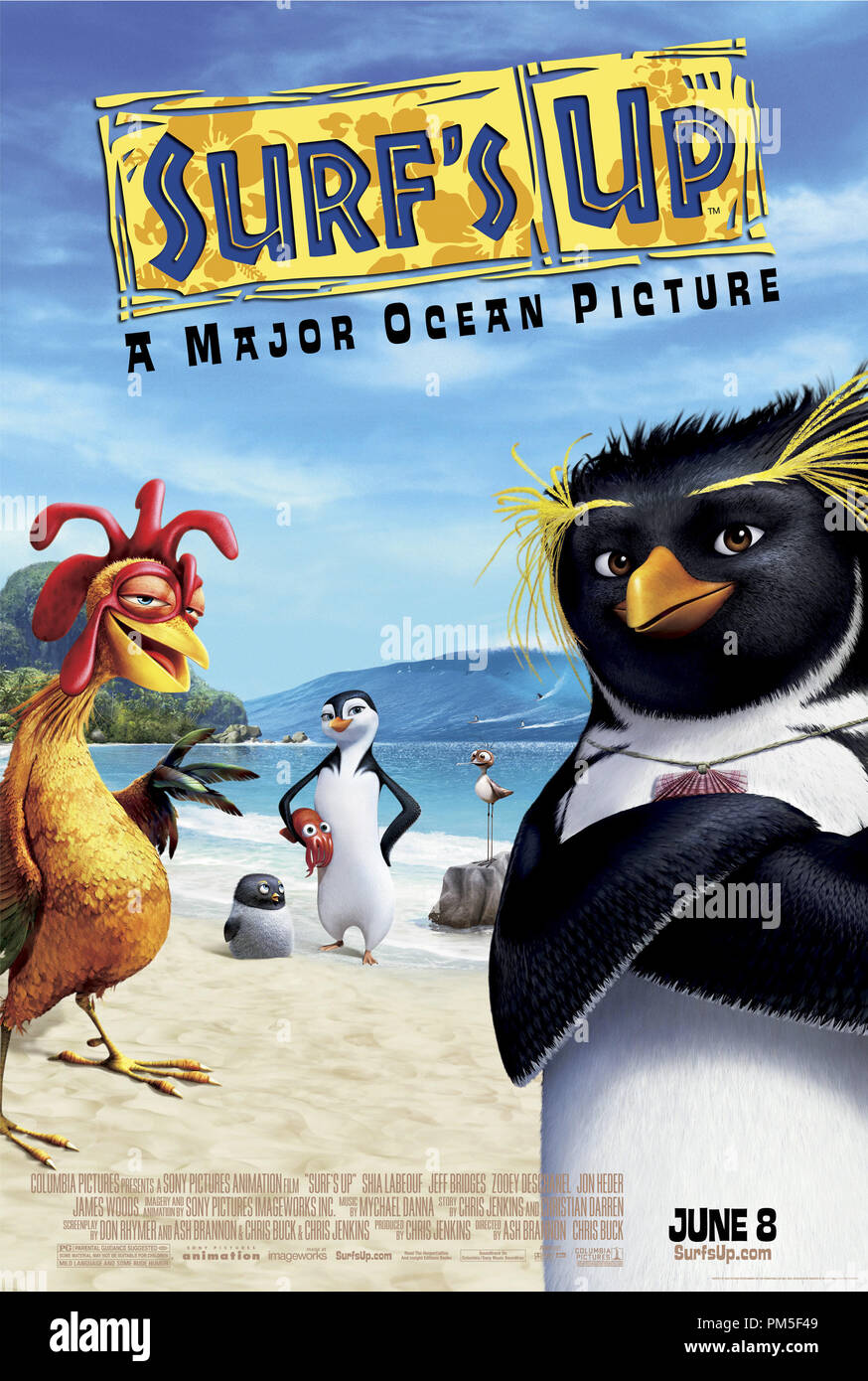 "Surf's Up" Poster © 2007 Columbia Pictures Immagine riprodotta per gentile concessione di Sony Pictures Animation Riferimento File # 30738140THA per solo uso editoriale - Tutti i diritti riservati Foto Stock