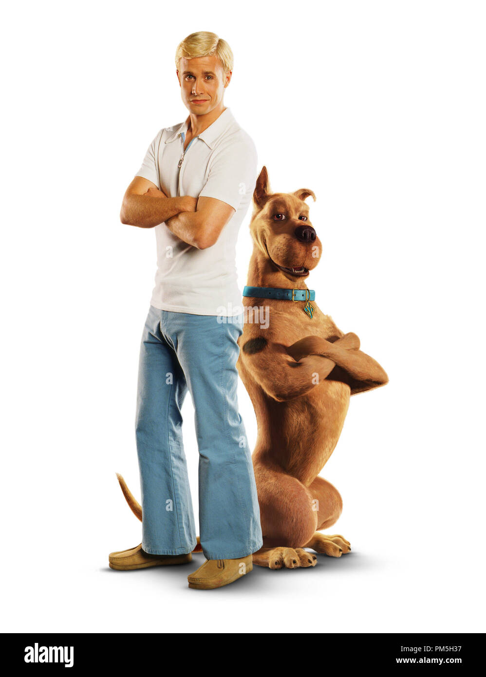 Studio Pubblicità ancora da 'Scooby-doo' Freddie Prinze Jr e Scooby-Doo © 2002 Warner Brothers Foto Stock