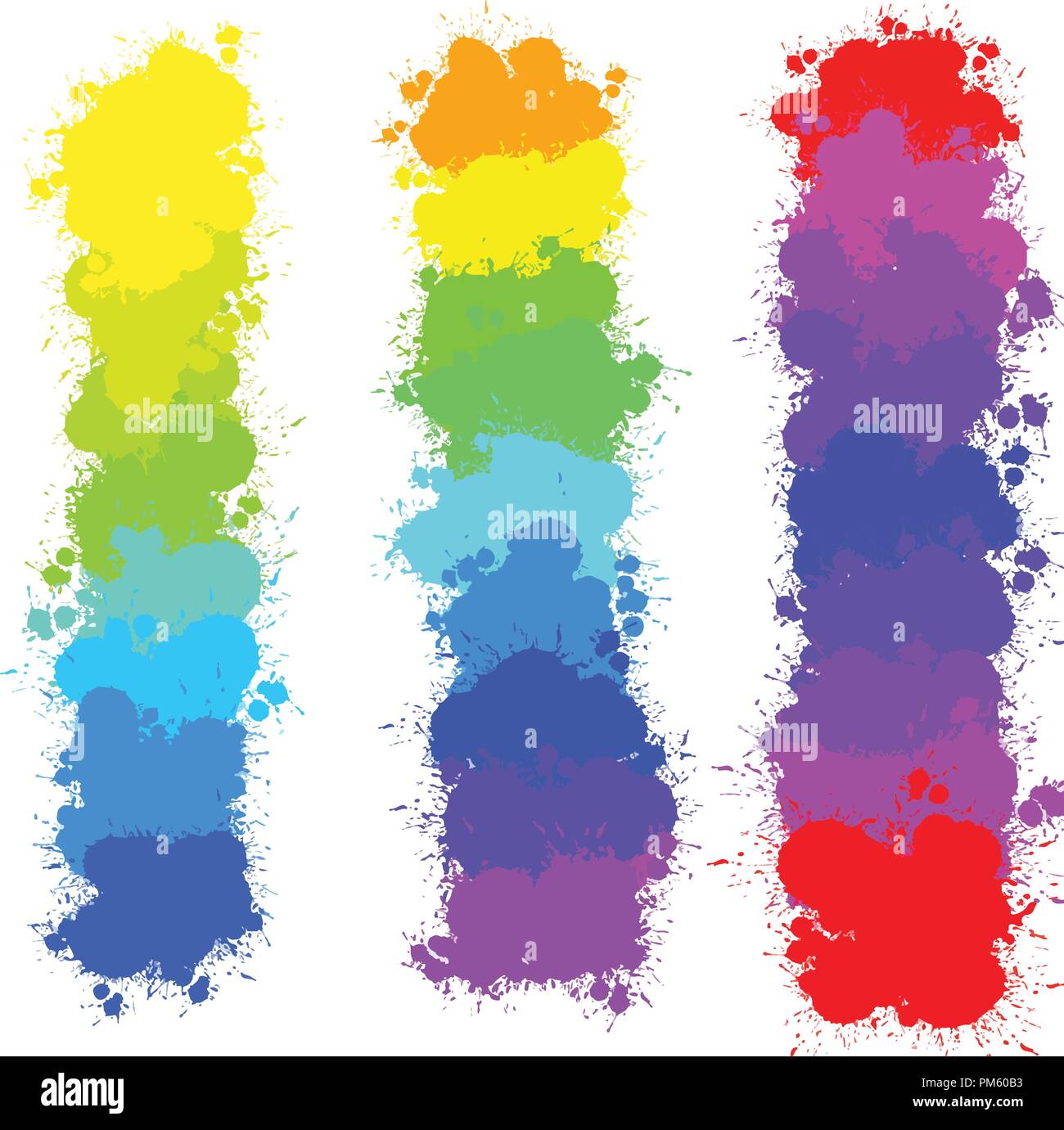 Gli spruzzi di colore sfondi sfondo vettoriale per la stampa decorazione. Spazio di colori CMYK. Illustrazione Vettoriale