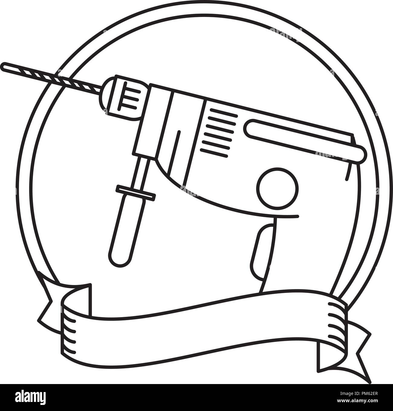 Forare il telaio rotondo in bianco e nero Illustrazione Vettoriale