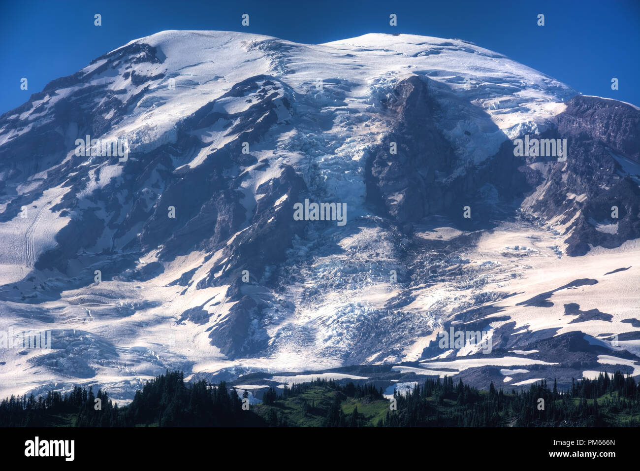 Vista del Monte Rainier nello Stato di Washington, Stati Uniti d'America Foto Stock