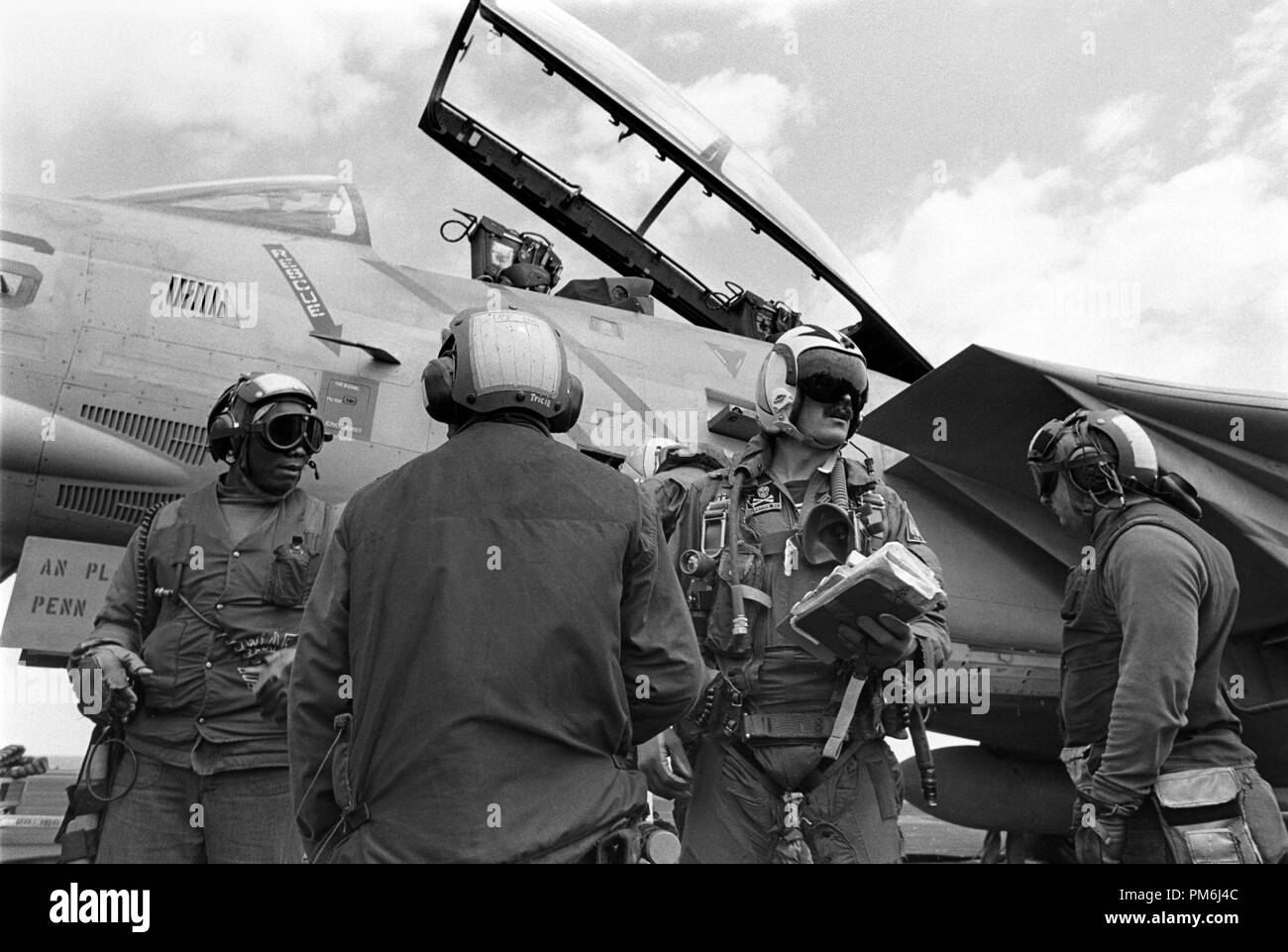 Us Navy, Roosevelt portaerei nel mar Mediterraneo, Aprile 1989 Foto Stock