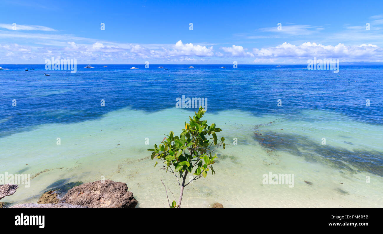 Bella vista su Alona Beach In Panglao Island, Filippine Foto Stock
