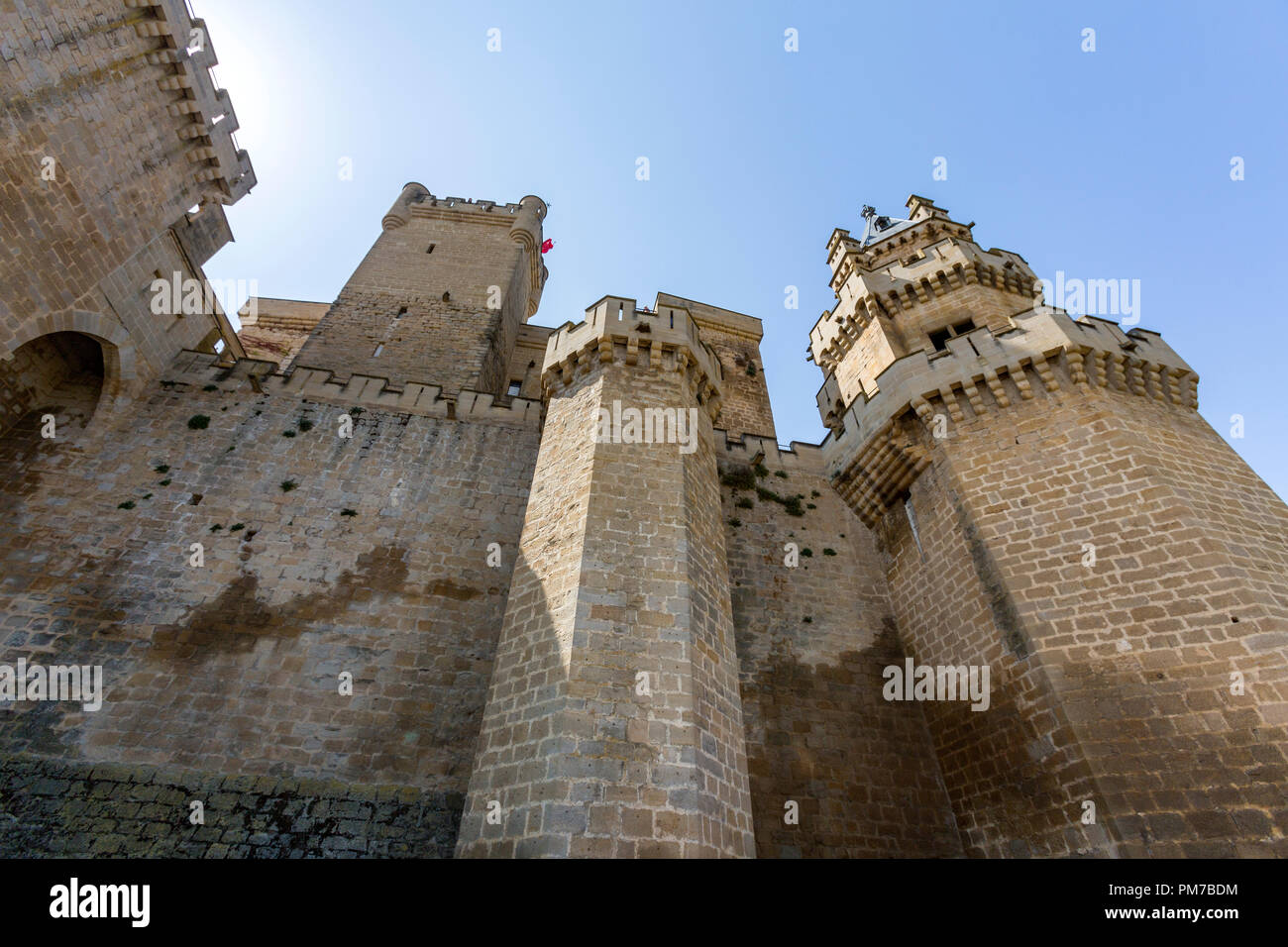 Il Palacio Real, il Palazzo dei Re di Navarra di Olite, Olite, Navarra, Spagna Foto Stock