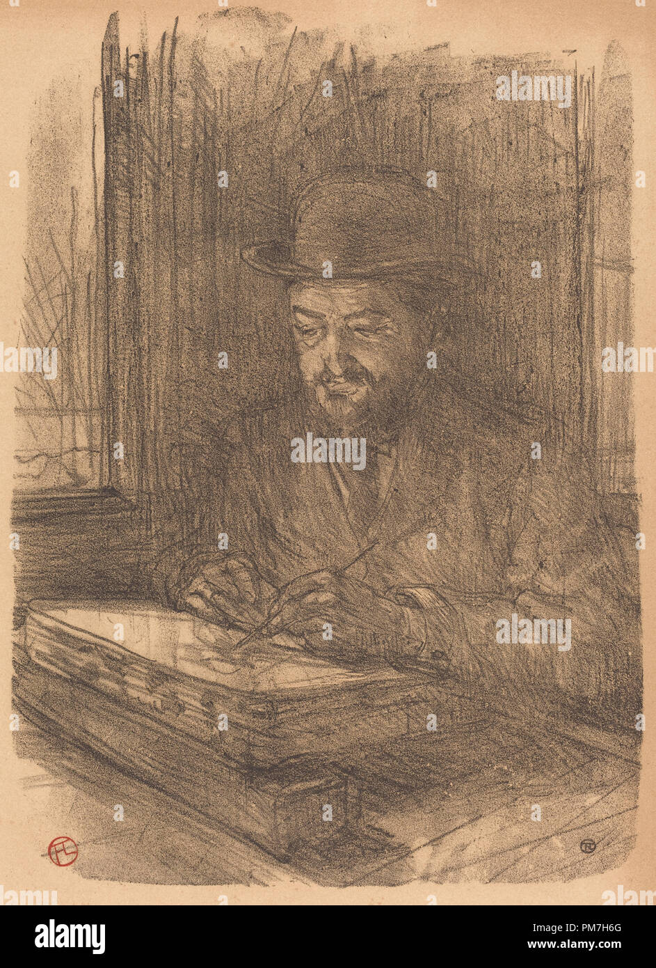 L' AMMENDA Printmaker Adolphe Albert (Le bon graveur - Adolphe Albert). Data: 1898. Medium: litografia in nero su carta velin. Museo: National Gallery of Art di Washington DC. Autore: Henri de Toulouse-Lautrec. TOULOUSE-LAUTREC, HENRI DE. Foto Stock