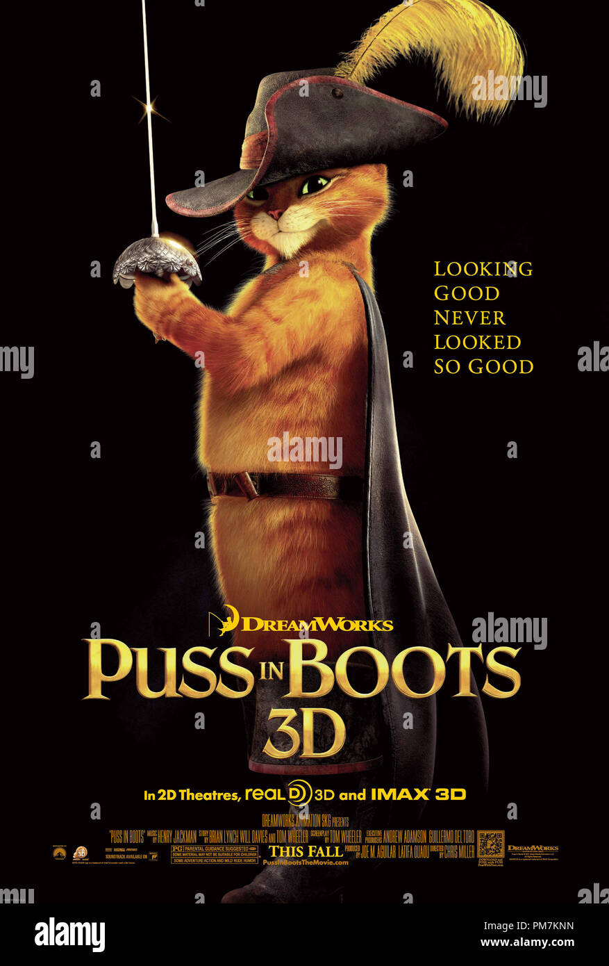 Il gatto con gli stivali in DreamWorks Animation Puss In Boots, che deve  essere rilasciato da Paramount Pictures - Poster Foto stock - Alamy