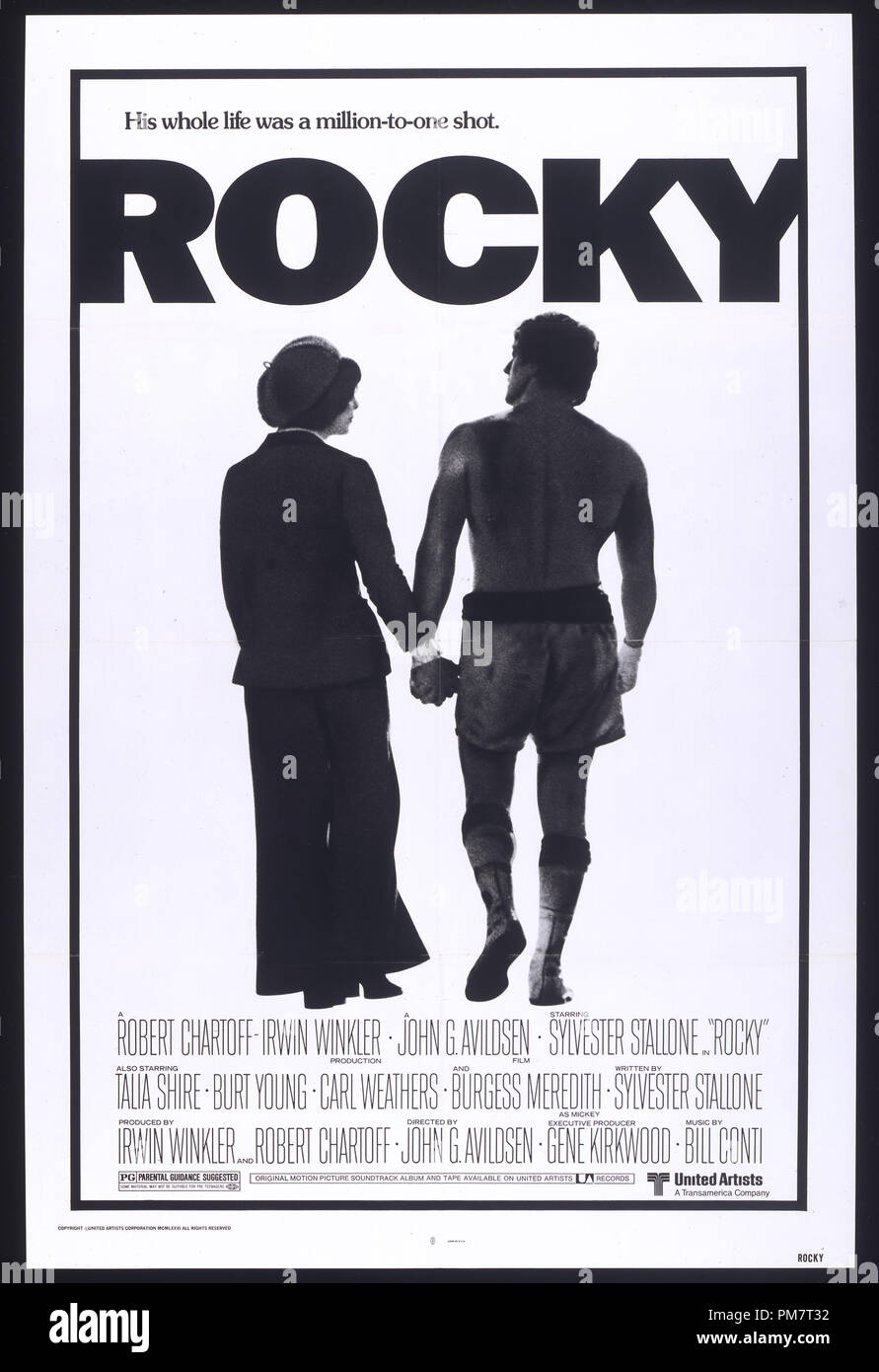 Illustrazione film da "Rocky" - Poster 1976 MGM Riferimento File # 31386 528THA Foto Stock