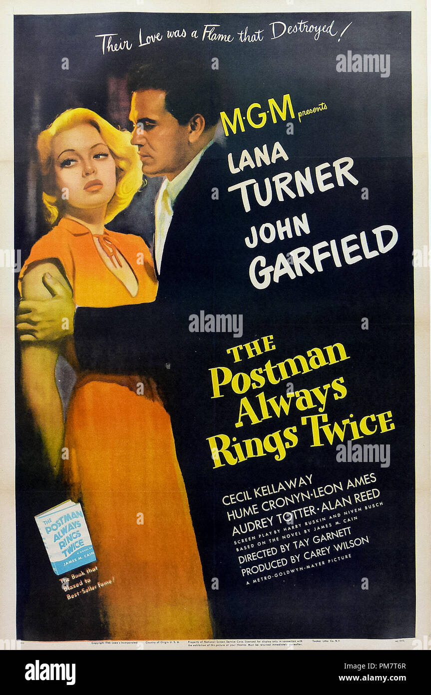 "Il postino di anelli sempre due volte l' 1946 MGM Poster di riferimento file # 31386_611THA Foto Stock