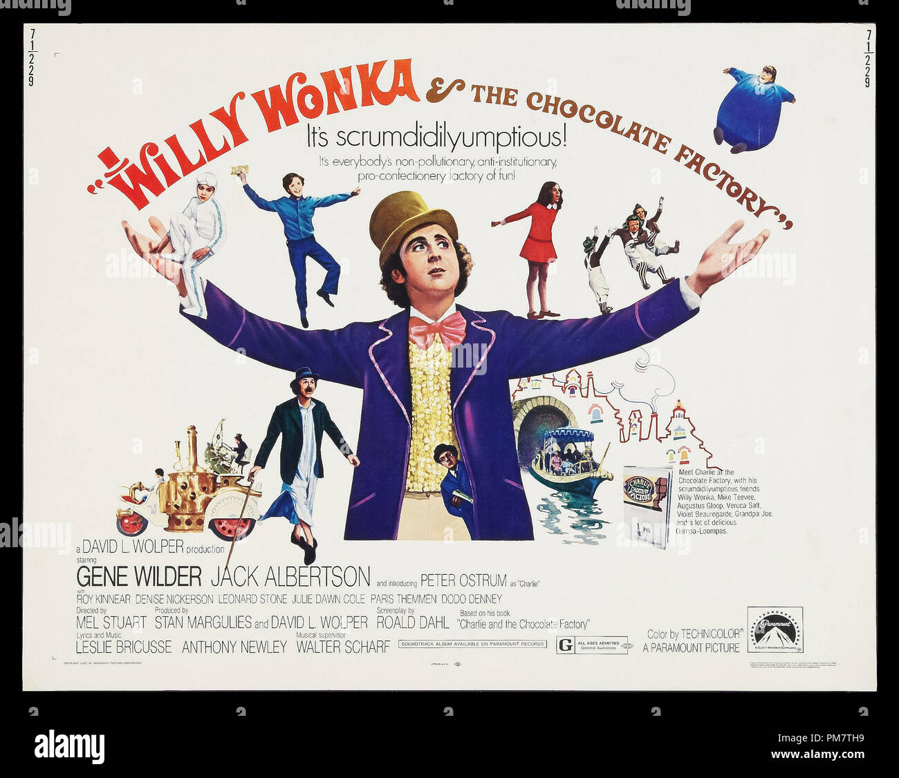 "Willy Wonka & la Fabbrica di Cioccolato' 1971 Lobby File Scheda di riferimento # 31386 699THA Foto Stock